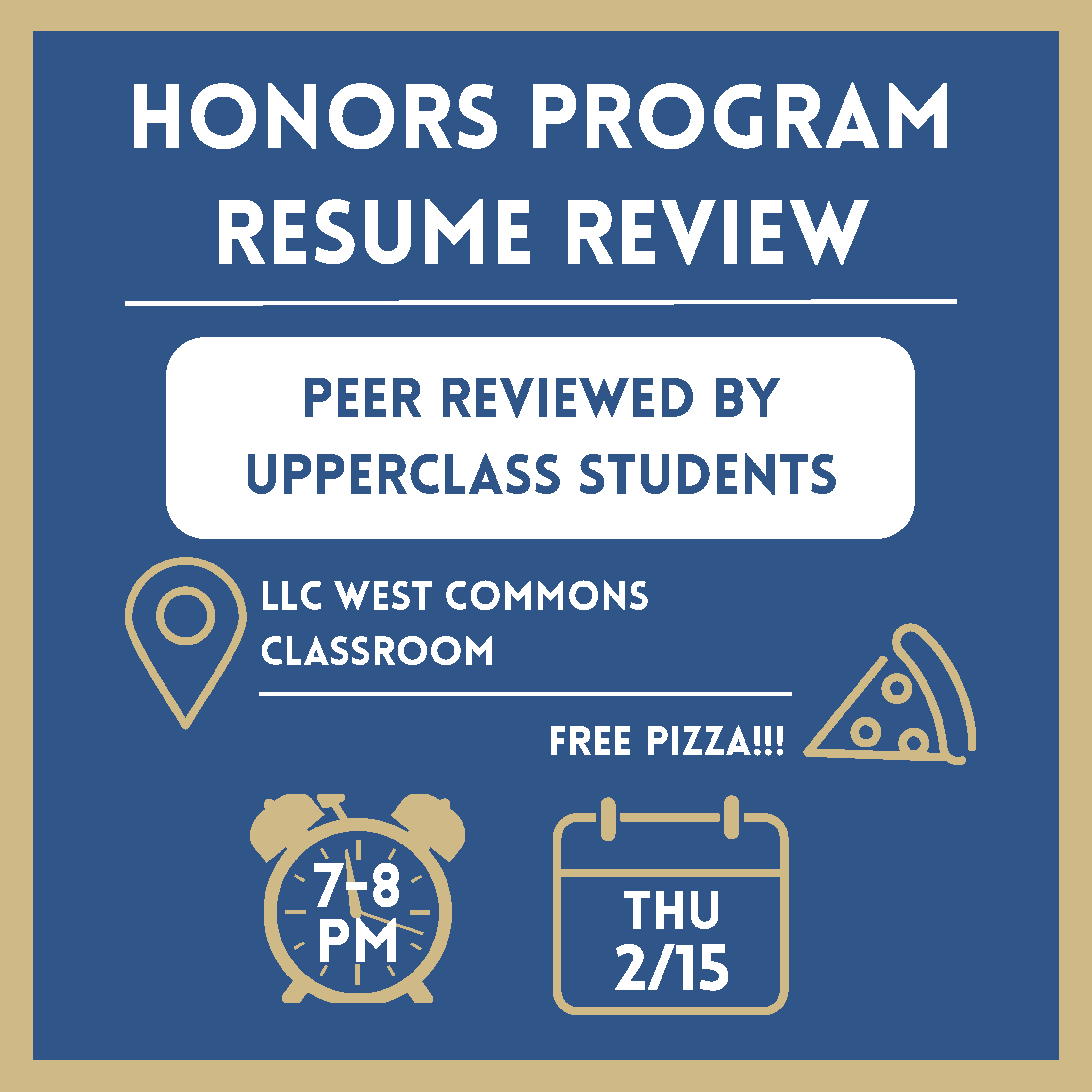 A flyer promoting the Honors Leadership Committee resume review on February 15th, 2024. A flyer promoting the Honors Leadership Committee resume review on February 15th, 2024.